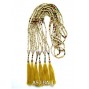 beige color beads tassels necklaces single strand jewelry